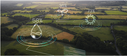 Data visualized over land for agriculture