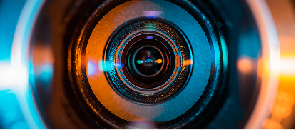 A close up of a camera aperture