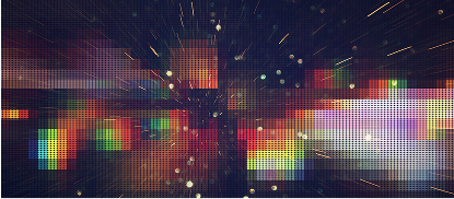 Abstract digitized and pixelated colors